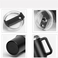 Copo Térmico Grande 1200 Ml Canudo Parede Dupla Cor Preto - 3