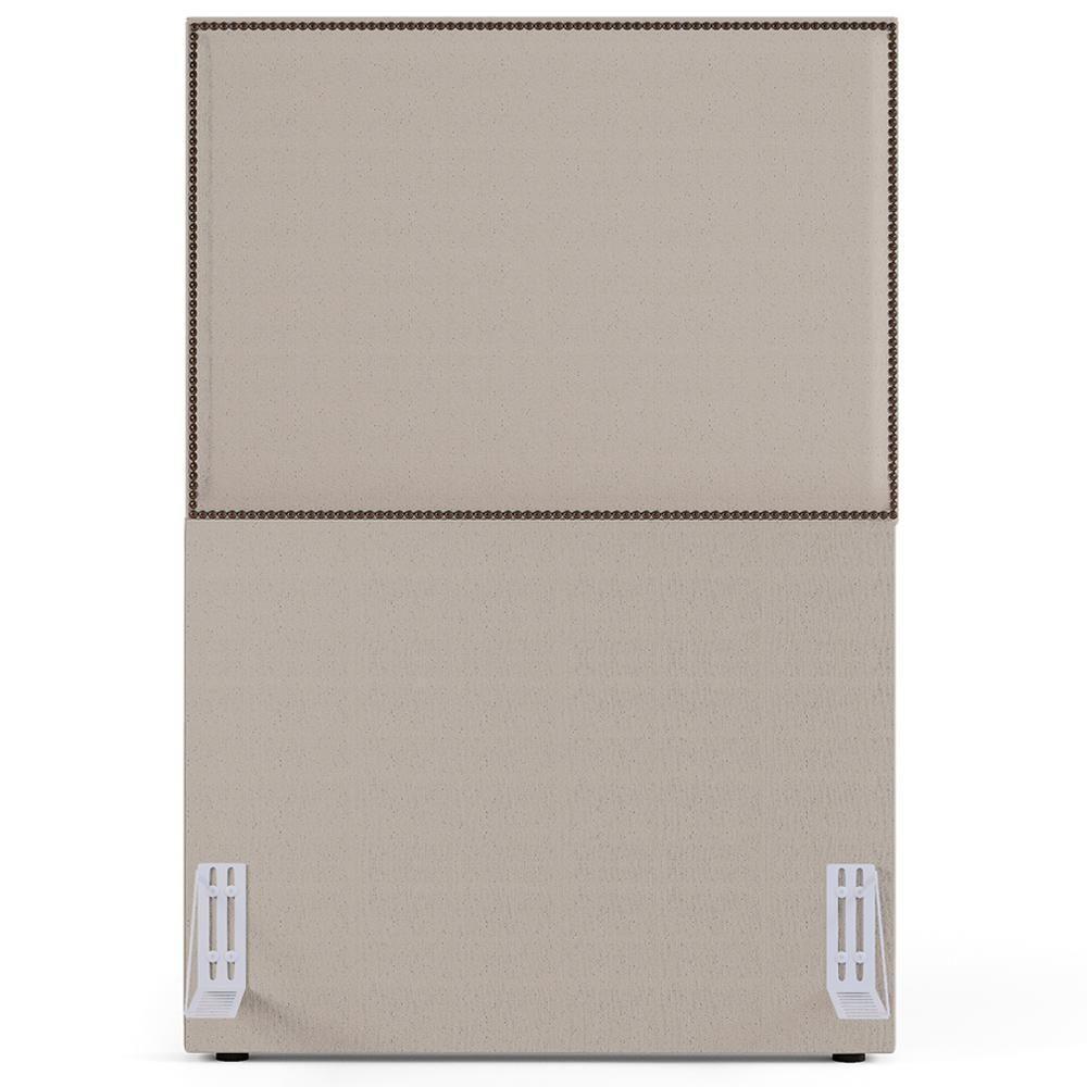 Cabeceira Cama Box Solteiro Com Tachas 100 Cm Linho Cru - 3