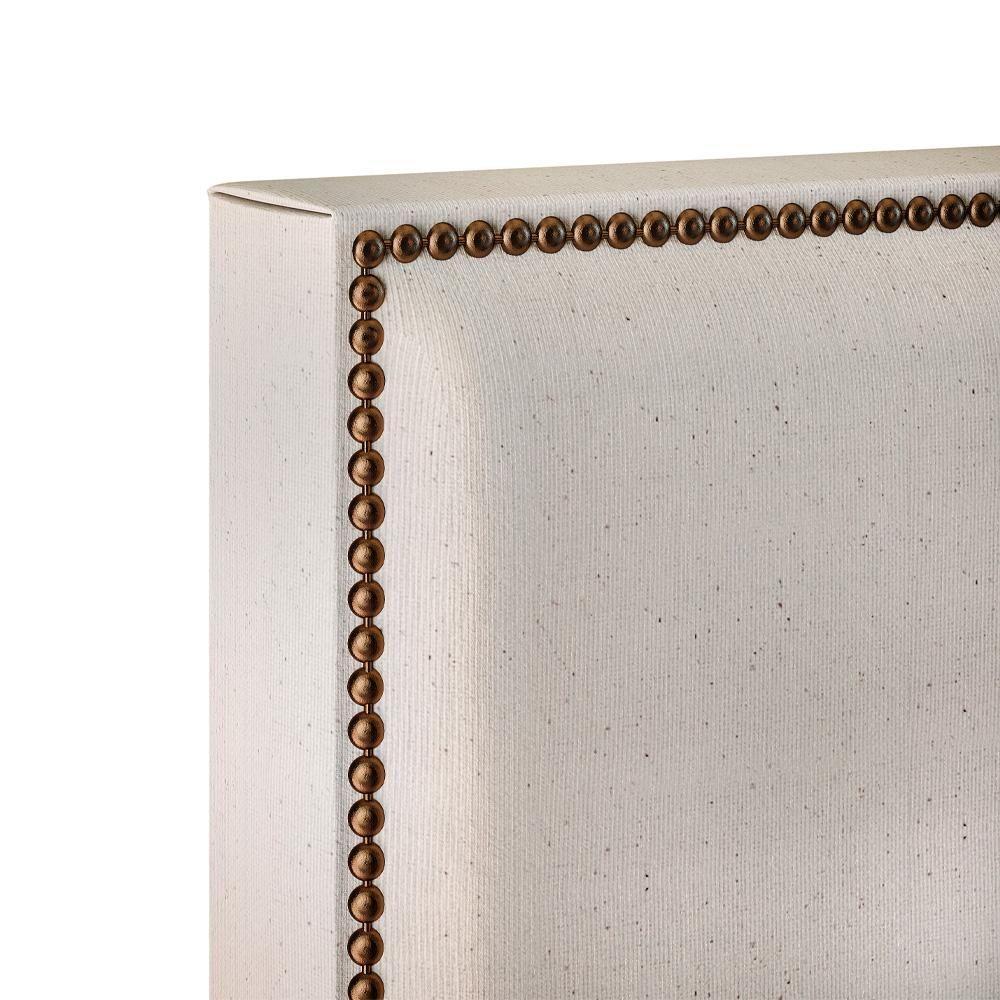 Cabeceira Cama Box Solteiro Com Tachas 100 Cm Linho Cru - 4