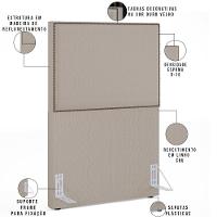 Cabeceira Cama Box Solteiro Com Tachas 100 Cm Linho Cru - 6