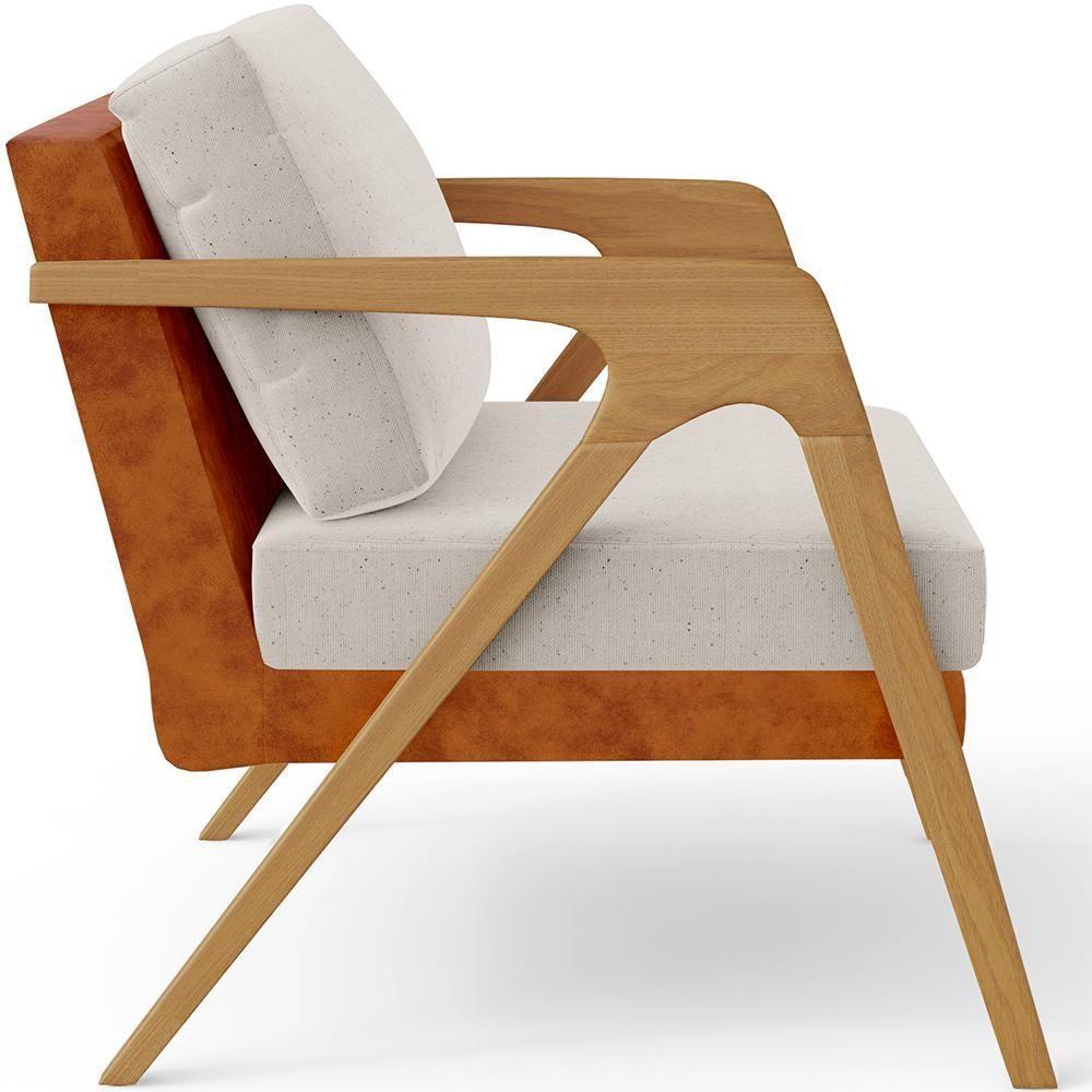 Kit 03 Poltronas Pietra L02 Couríssimo Camel Linho Cru - 3