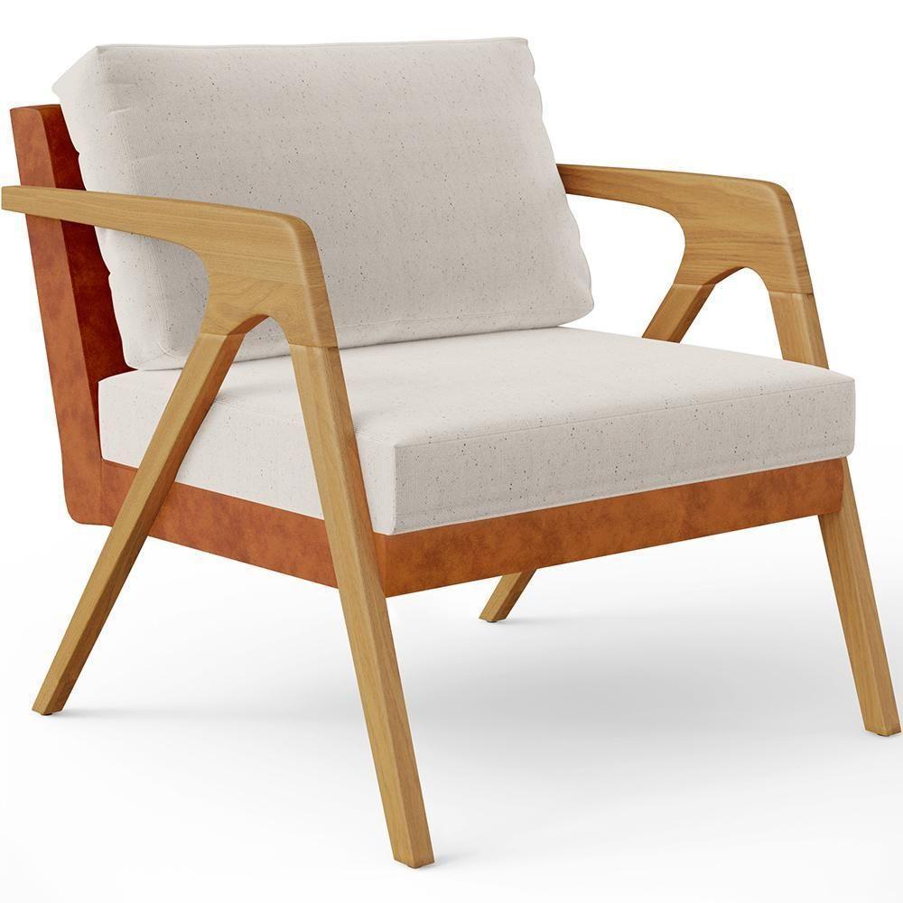 Kit 03 Poltronas Pietra L02 Couríssimo Camel Linho Cru - 7