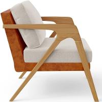 Kit 03 Poltronas Pietra L02 Couríssimo Camel Linho Cru - 3