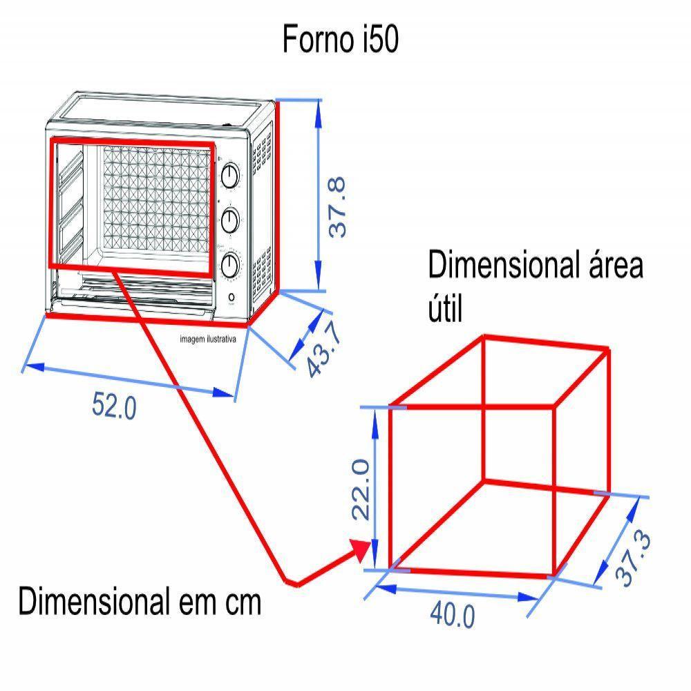 Forno Elétrico De Bancada 50 Litros Terim Black L50 Preto 220V - 5
