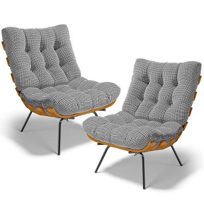 Kit 2 Poltronas Decorativas Costela L02 Pied Poule Sala de Estar Lyam Decor