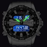 Relógio Analógico Masculino Impermeável Pulseira De Aço Inoxidável Digital Prata - 2