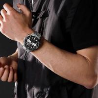 Relógio Analógico Masculino Impermeável Pulseira De Aço Inoxidável Digital Prata - 3