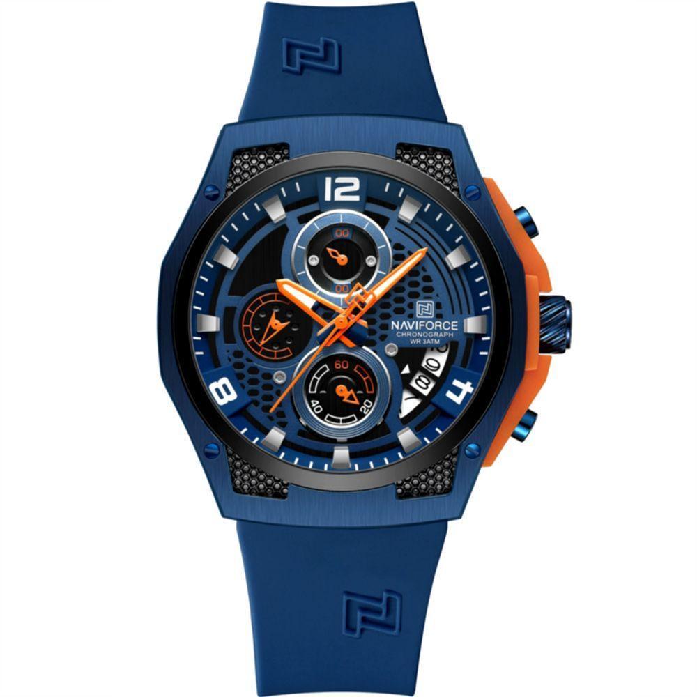 Relógio De Pulso Masculino Pulseira De Silicone Casual Esportivo Impermeável Azul - 1