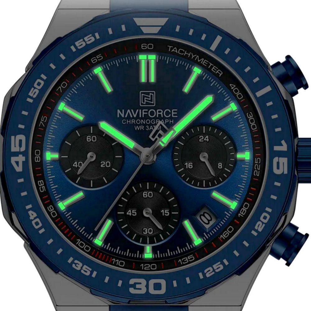 Relogio De Pulso Masculino De Quartzo Design Casual Esportivo Luminoso Impermeável Azul - 5