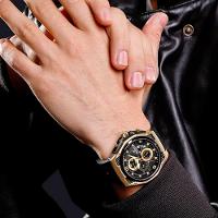 Relógio De Pulso Masculino Pulseira De Silicone Casual Esportivo Impermeável Preto Rose - 2