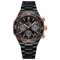 Relógio De Quartzo Masculino Com Pulseira De Aço Inoxidável Esportivo Impermeável Preto - 1