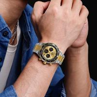 Relógio De Quartzo Masculino Com Pulseira De Aço Inoxidável Esportivo Impermeável Prata Dourado - 2