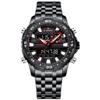 Relógio Analógico Masculino Impermeável Pulseira De Aço Inoxidável Digital Vermelho - 1