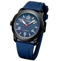 Relógio De Pulso De Quartzo Masculino Com Pulseira De Silicone Impermeavel 3atm Azul - 2