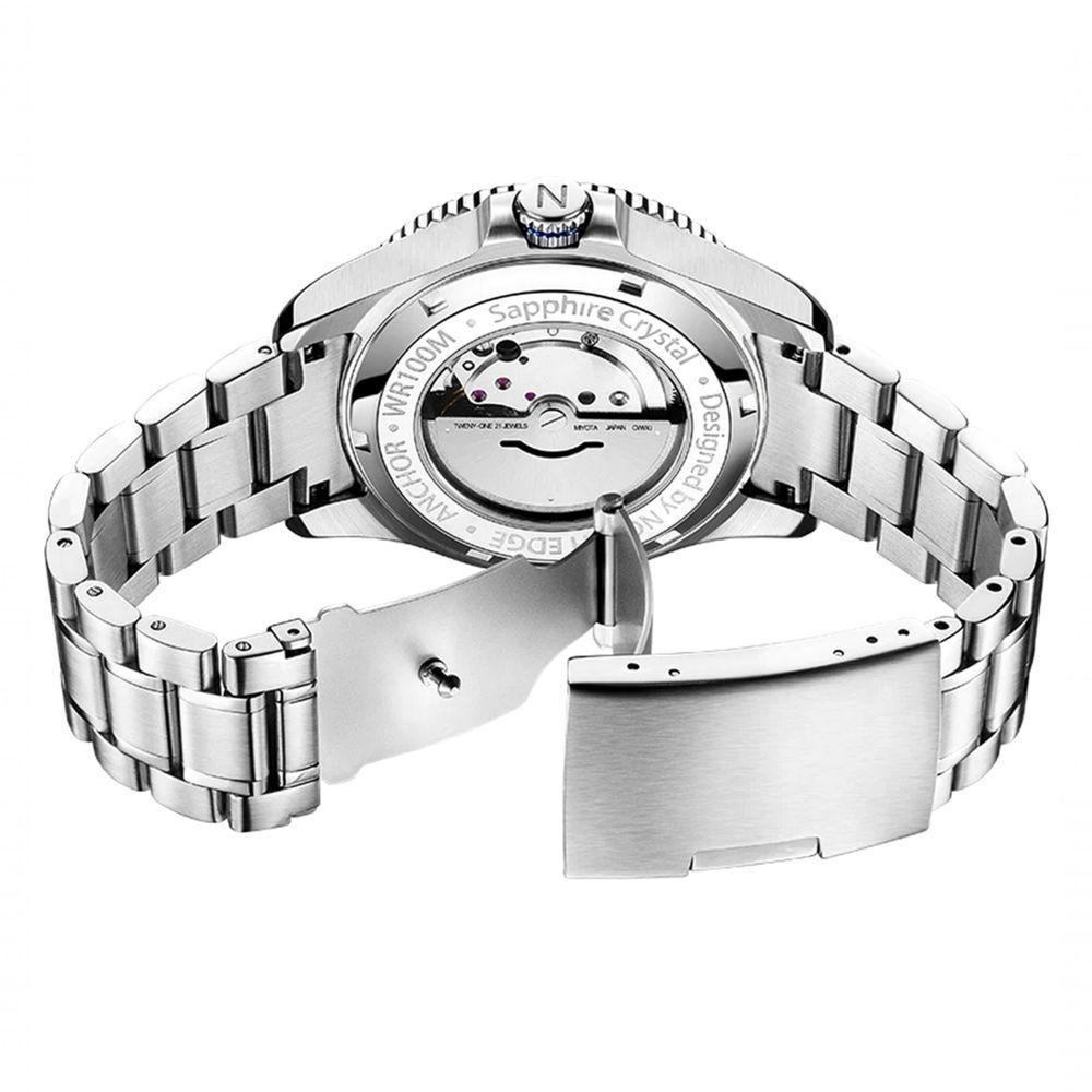 Relógio De Pulso Mecânico Masculino Anchor Automatico Impermeavel 100m à Prova Dagua Preto - 3