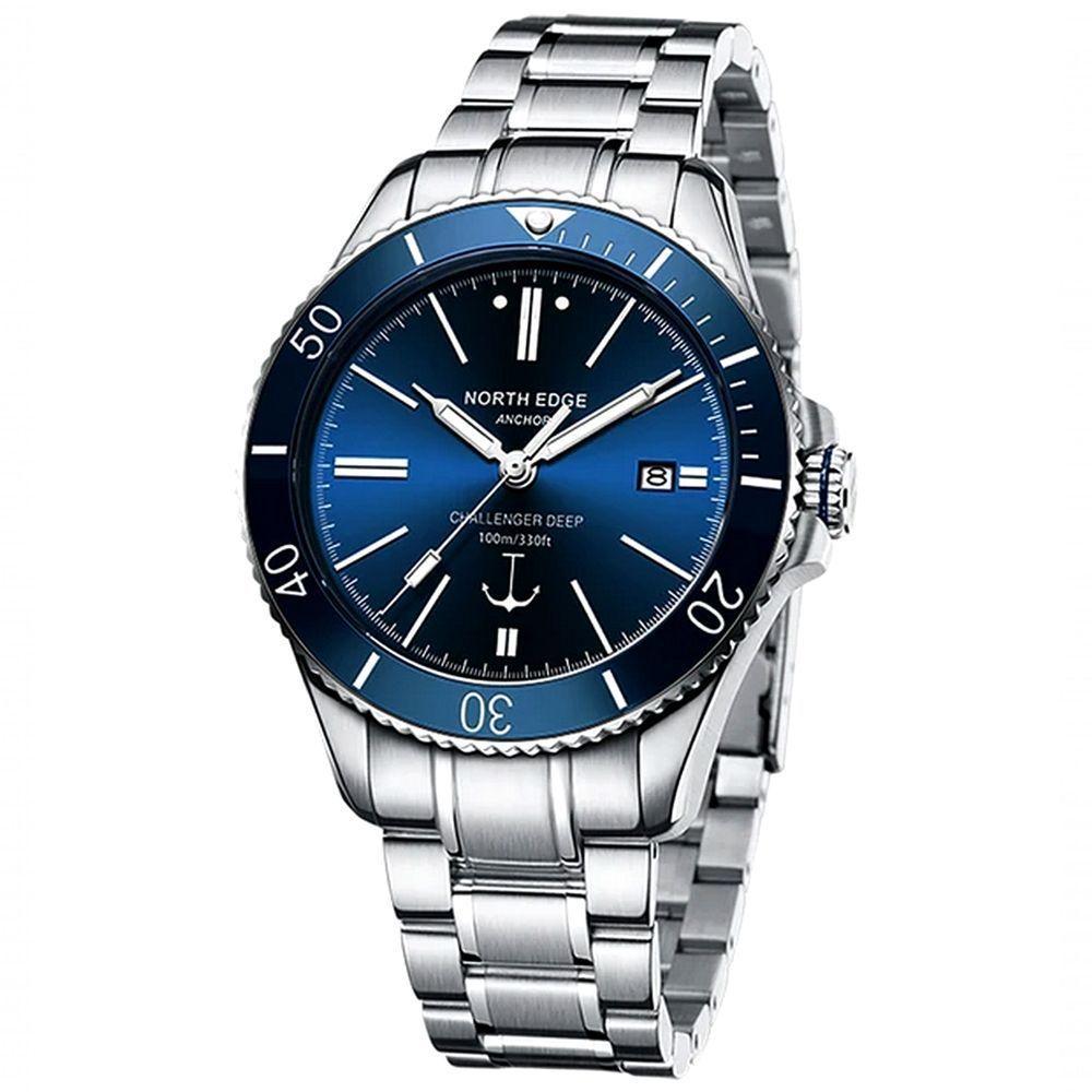 Relógio De Pulso Mecânico Masculino Anchor Automatico Impermeavel 100m à Prova Dagua Azul - 1