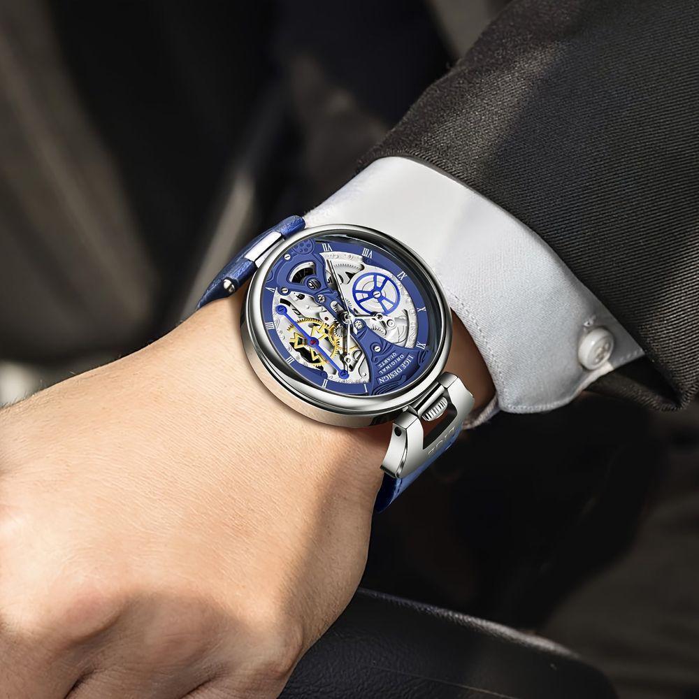 Relógio De Quartzo Lige Design Classico Calendário à Prova D'água Azul - 5