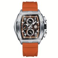 Relógio Lige Wine Cask Masculino Multifuncional à Prova D'água Laranja - 1
