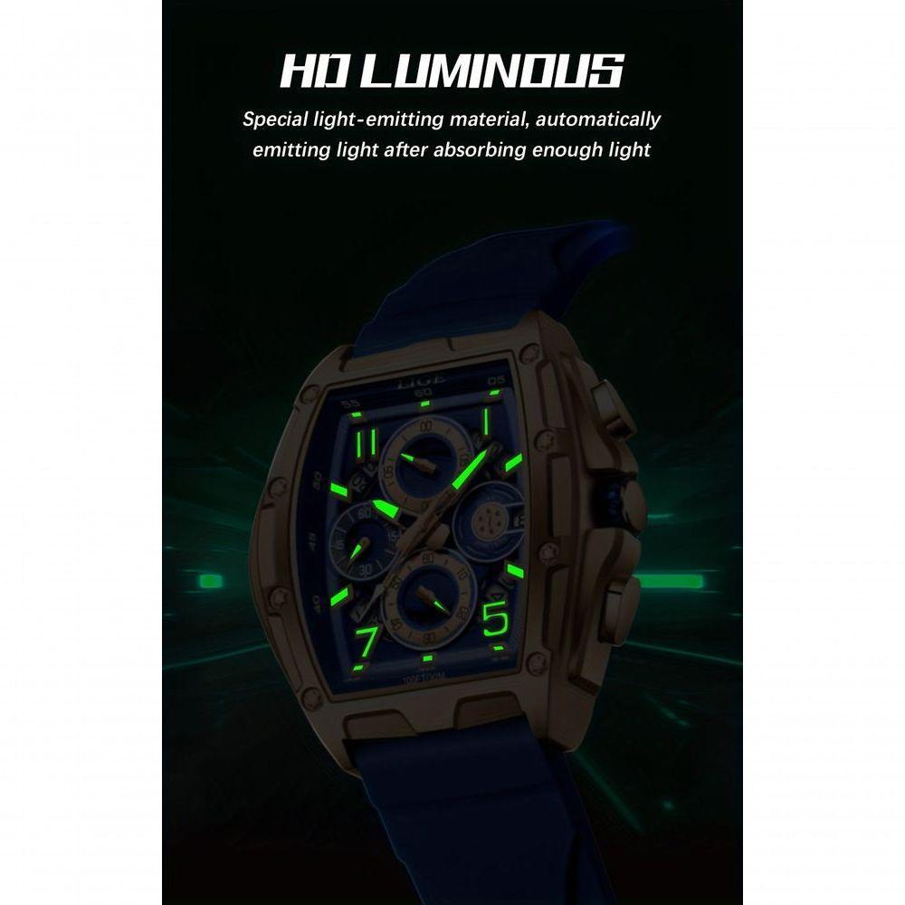 Relógio Lige Wine Cask Masculino Multifuncional à Prova D'água Preto - 2