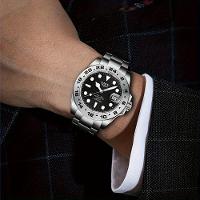 Relógio Masculinos Lige, Moda à Prova D'água Com Data Luminosa, Relógio De Quartzo Em Aço Inoxidável Preto