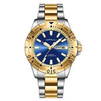 Relógio De Quartzo Em Aço Inoxidável Impermeável Masculino Clássico Analógico Azul Dourado - 1