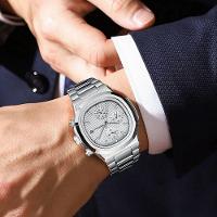 Relógio De Pulso Masculino Analógico Com Pulseira De Aço Inoxidável Impermeável 3atm Branco - 3