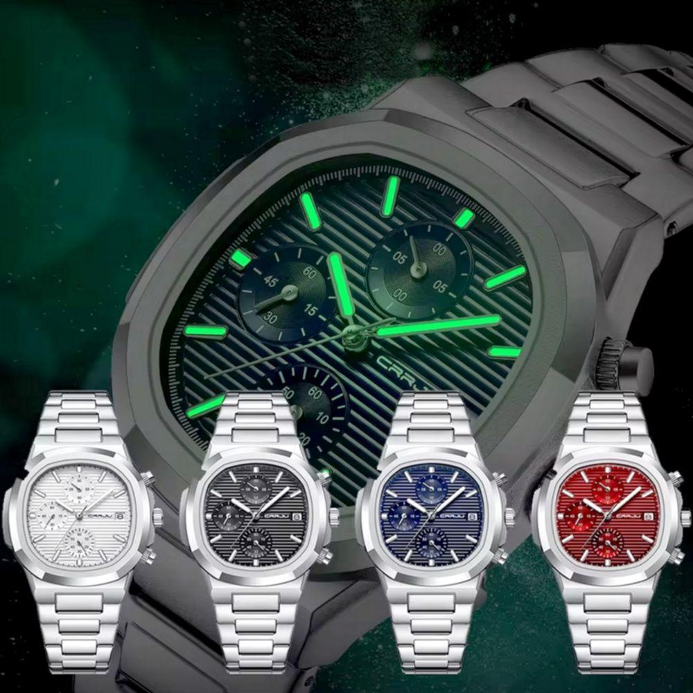 Relógio De Pulso Masculino Analógico Com Pulseira De Aço Inoxidável Impermeável 3atm Azul - 2