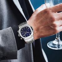 Relógio De Pulso Masculino Analógico Com Pulseira De Aço Inoxidável Impermeável 3atm Azul - 3