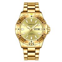 Relógio De Quartzo Em Aço Inoxidável Impermeável Masculino Clássico Analógico Dourado - 1