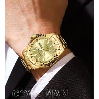 Relógio De Quartzo Em Aço Inoxidável Impermeável Masculino Clássico Analógico Dourado - 3