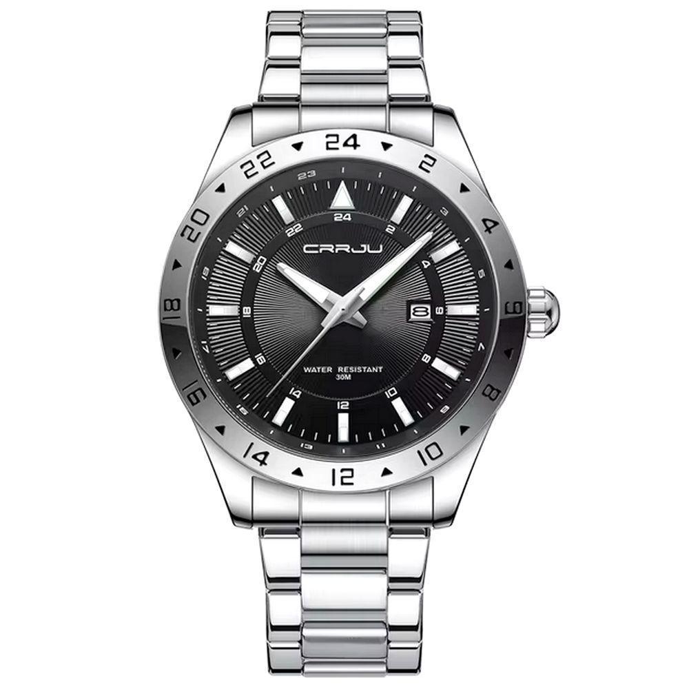 Relógio De Pulso Masculino Quartzo Design Esportivo Impermeavel 3atm Data Automatica Prata - 1