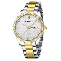 Relógio Masculino Analógico Impermeável Em Aço Inoxidável Data Automática Branco Dourado - 1