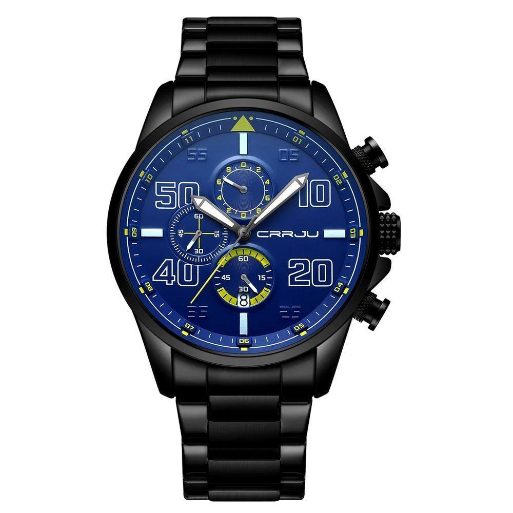 Relógio De Pulso Masculino Quartzo Design Dial Grande Esportivo Impermeavel 3atm Azul - 1
