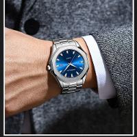 Relógio Masculino De Aço Inoxidável Movimento De Quartzo Impermeavel 3 Atm Azul - 2