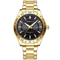 Relógio De Pulso Masculino Quartzo Design Esportivo Impermeavel 3atm Data Automatica Preto Dourado - 1