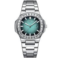 Relogio Masculino Casual Quadrado Em Aço Inoxidável Impermeavel 3atm Azul Claro - 1