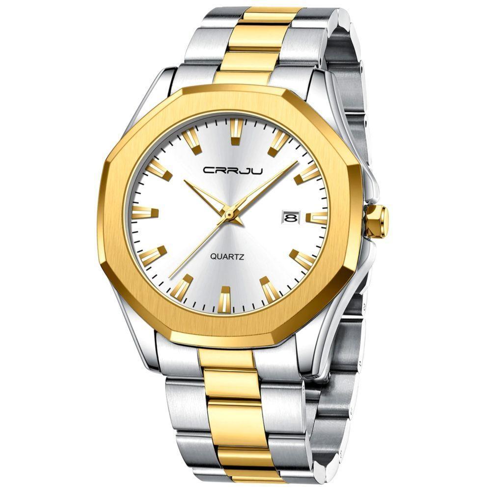 Relógio Masculino De Aço Inoxidável Movimento De Quartzo Impermeavel 3 Atm Branco - 1