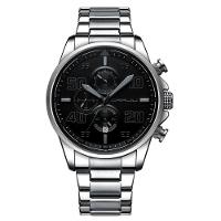 Relógio De Pulso Masculino Quartzo Design Dial Grande Esportivo Impermeavel 3atm Prata - 1