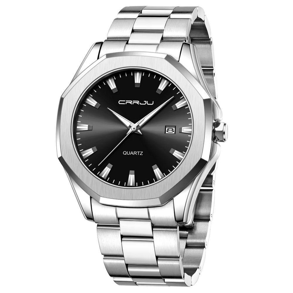 Relógio Masculino De Aço Inoxidável Movimento De Quartzo Impermeavel 3 Atm Prata - 3