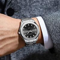 Relógio Masculino De Aço Inoxidável Movimento De Quartzo Impermeavel 3 Atm Prata - 2