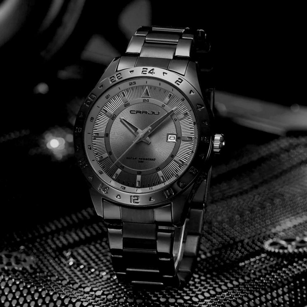 Relógio De Pulso Masculino Quartzo Design Esportivo Impermeavel 3atm Data Automatica Preto - 3