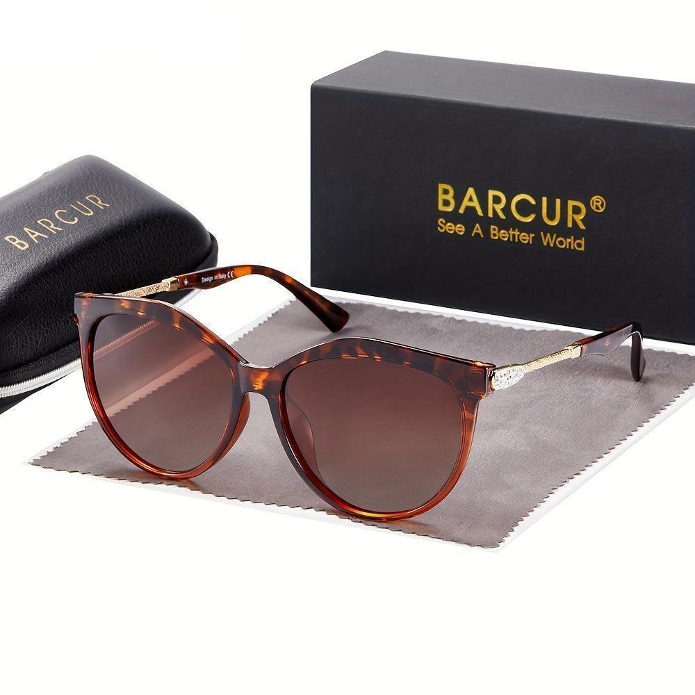 Óculos Polarizados Estilo Olho De Gato ,lentes Gradientes Marrom Escuro - 1