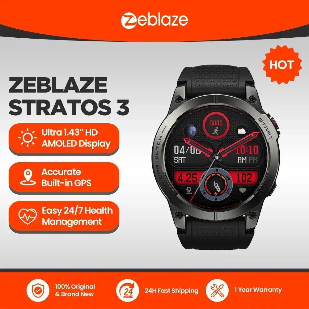 Relógio Zeblaze Stratos 3 Premium, Tela Ultra Hd Amoled, Gps Embutido, Hi-fi Bluetooth Preto - 4