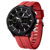 Relógio Digital Masculino Estilo Esportivo Duplo Display á Prova D'água Vermelho - 1