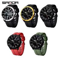 Relógio Digital Masculino Estilo Esportivo Duplo Display á Prova D'água Vermelho - 3