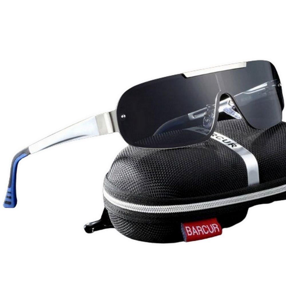 Óculos De Sol Piloto Barcur Ultra Leve Alumínio Masculino Lente Polarizada Uv400 Prata - 4
