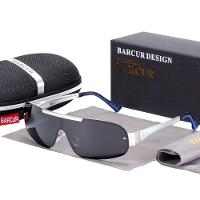 Óculos De Sol Piloto Barcur Ultra Leve Alumínio Masculino Lente Polarizada Uv400 Prata - 2