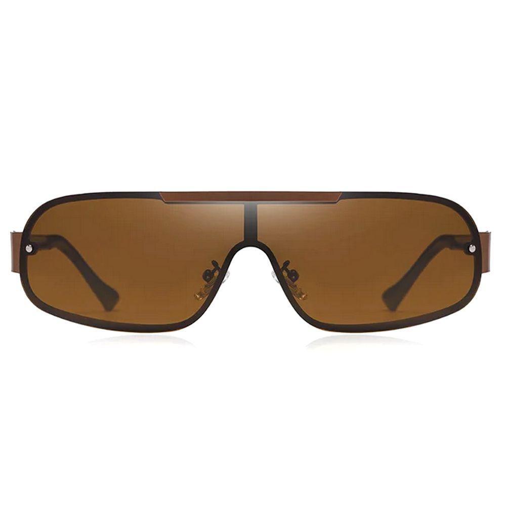 Óculos De Sol Piloto Barcur Ultra Leve Alumínio Masculino Lente Polarizada Uv400 Marrom - 5