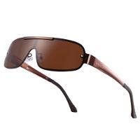 Óculos De Sol Piloto Barcur Ultra Leve Alumínio Masculino Lente Polarizada Uv400 Marrom