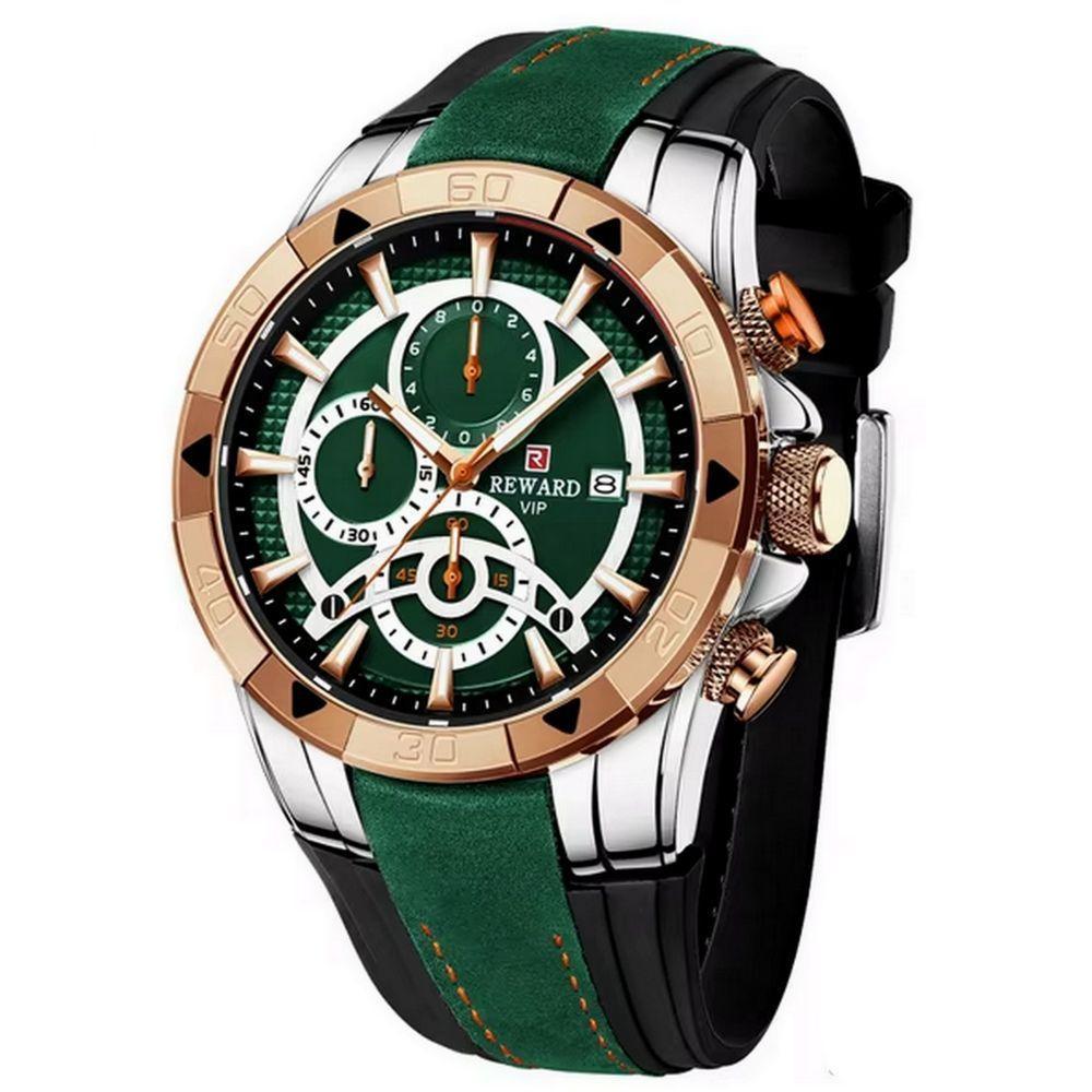 Relógio De Pulso De Quartzo Pulseira De Silicone Luminoso Impermeavel Verde - 1